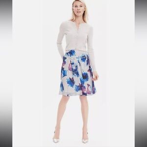 Banana Republic WATERCOLOR PLEATED SKIRT Midnight Floral